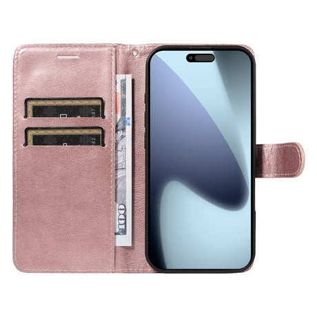 EIDERWOOD iPhone 17 Pro Kunstlæder Mobil Cover - Kortholder & Strop - Rose Gold