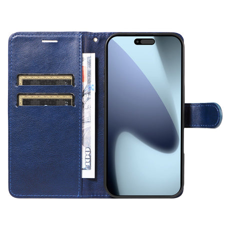 EIDERWOOD iPhone 17 Pro Kunstlæder Mobil Cover - Kortholder & Strop - Blå