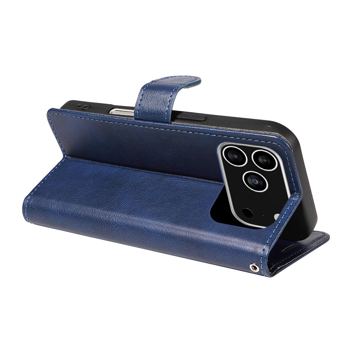 EIDERWOOD iPhone 17 Pro Kunstlæder Mobil Cover - Kortholder & Strop - Blå