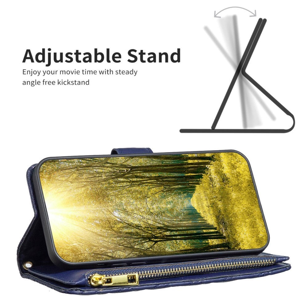 Samsung Galaxy S23 Kunstlæder Cover m. Indbygget Pung og Standerfunktion - Blå