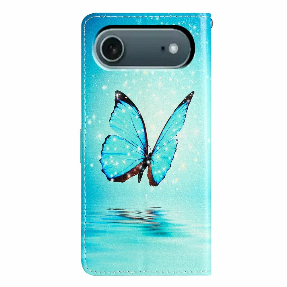 iPhone Air - EIDERWOOD Imiteret Læder Cover m. Pung & Strop - Sommerfugl