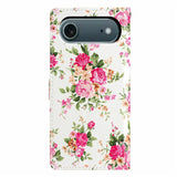 iPhone Air - EIDERWOOD Imiteret Læder Cover m. Pung & Strop - Blomster