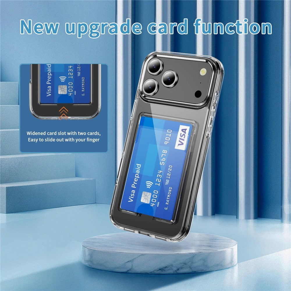 iPhone 18 Pro / 17 Pro EIDERWOOD Hybrid Plast Bagside Cover m. Kortlomme - Gennemsigtig