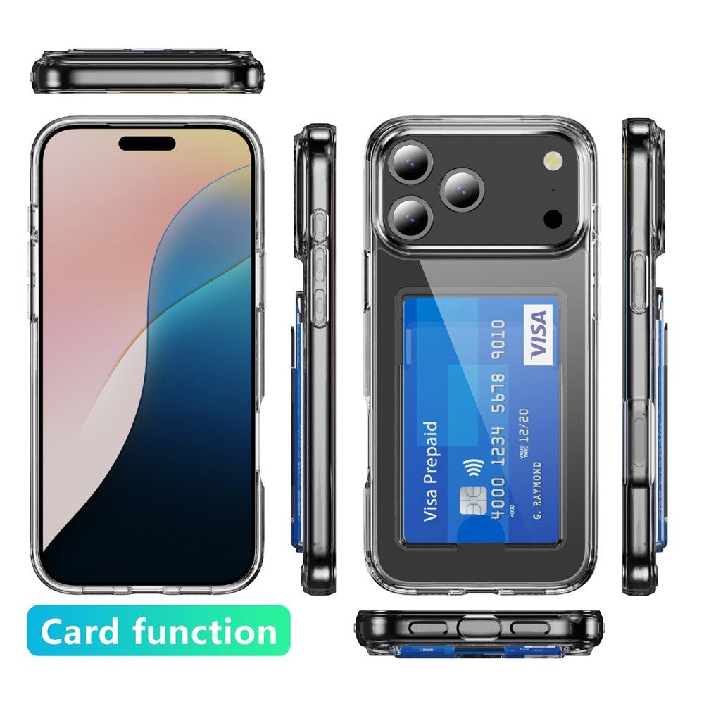 iPhone 18 Pro / 17 Pro EIDERWOOD Hybrid Plast Bagside Cover m. Kortlomme - Gennemsigtig
