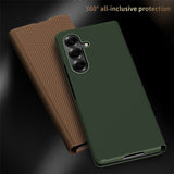 Samsung Galaxy Z Fold7 - EIDERWOOD Kunstlæder Flip Cover m. Tekstur & Ståfunktion - Grøn