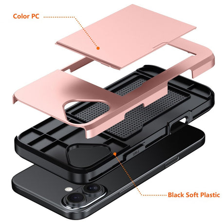 EIDERWOOD iPhone 17 Hybrid Mobil Cover m. Kortholder - Rose Gold