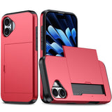 EIDERWOOD iPhone 17 Hybrid Mobil Cover m. Kortholder - Rød