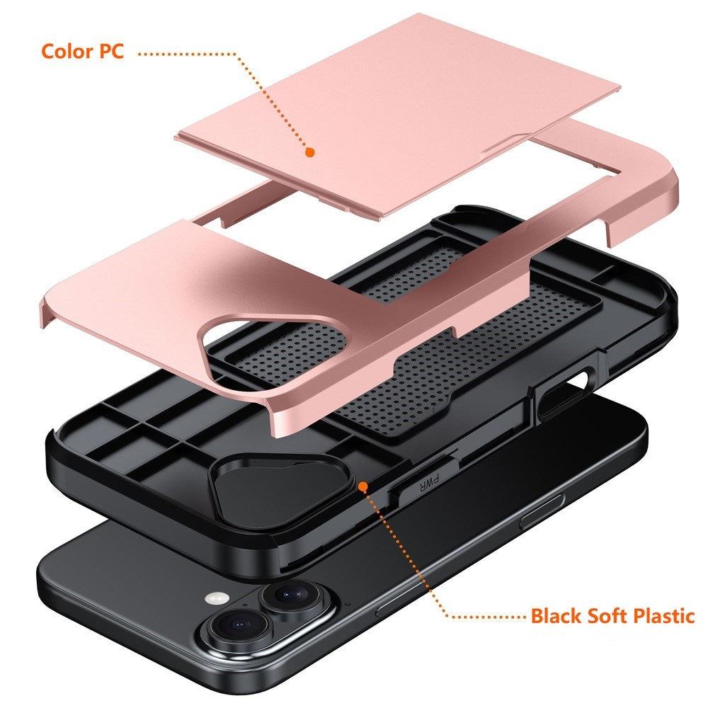 EIDERWOOD iPhone 17 Hybrid Mobil Cover m. Kortholder - Grå