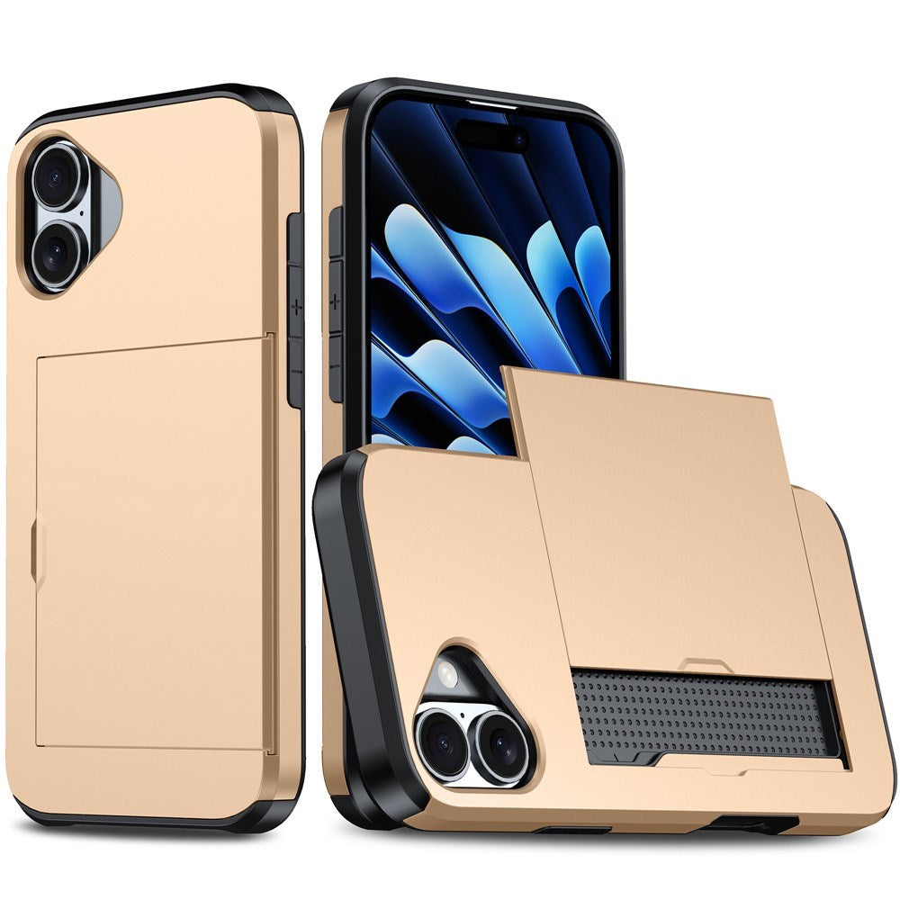 EIDERWOOD iPhone 17 Hybrid Mobil Cover m. Kortholder - Guld