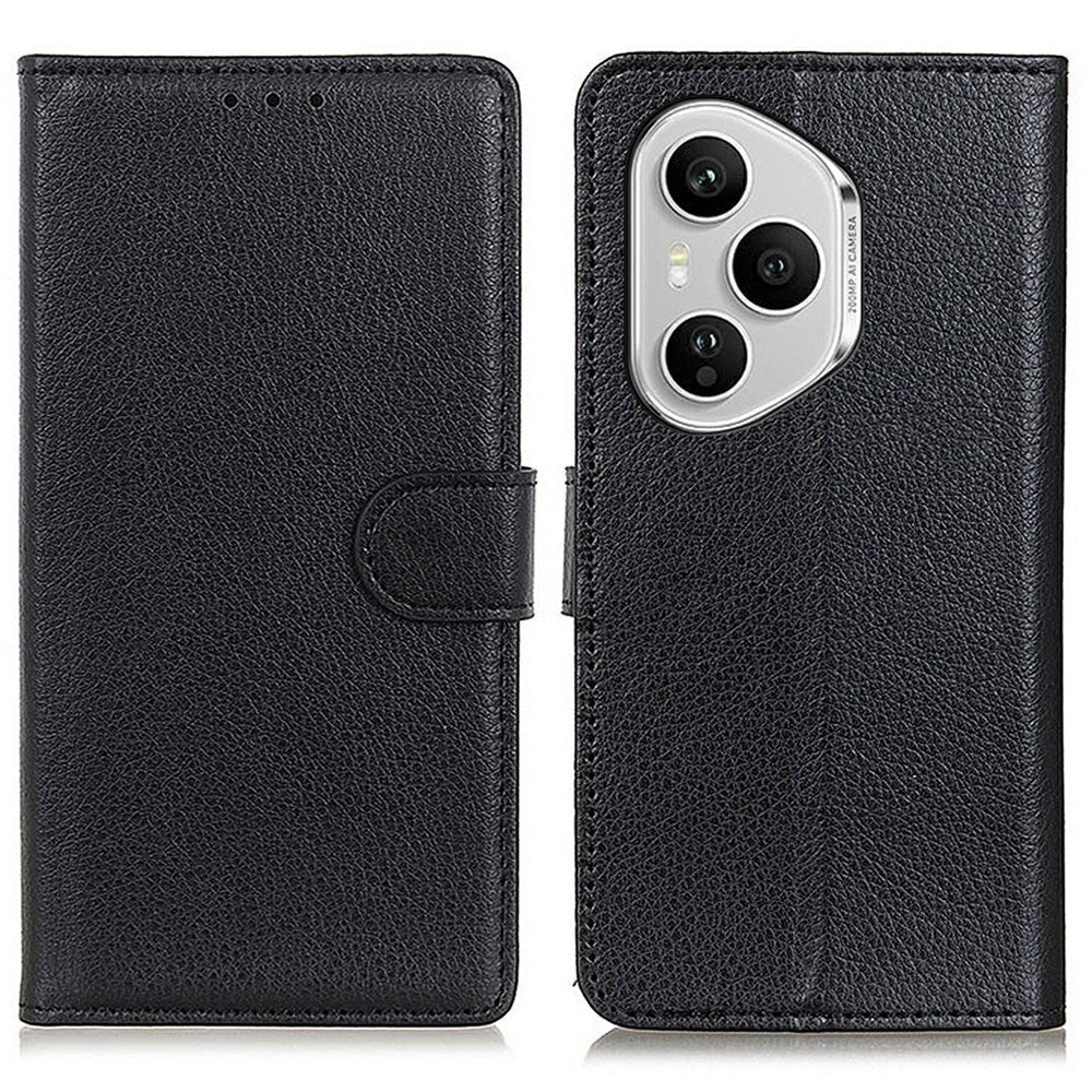 Honor 400 Pro - EIDERWOOD Kunstlæder Flip Cover m. Kortholder & Ståfunktion - Sort
