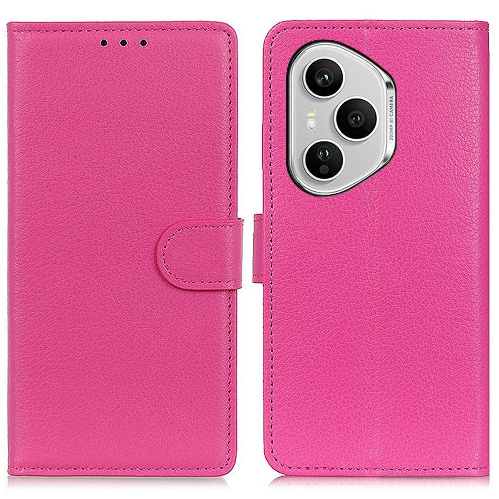 Honor 400 Pro - EIDERWOOD Kunstlæder Flip Cover m. Kortholder & Ståfunktion - Lyserød