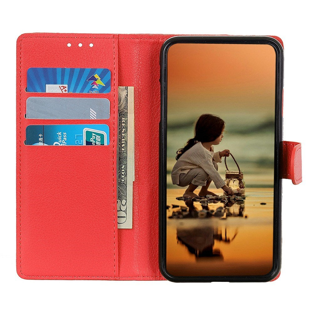 Honor 400 Pro - EIDERWOOD Kunstlæder Flip Cover m. Kortholder & Ståfunktion - Rød