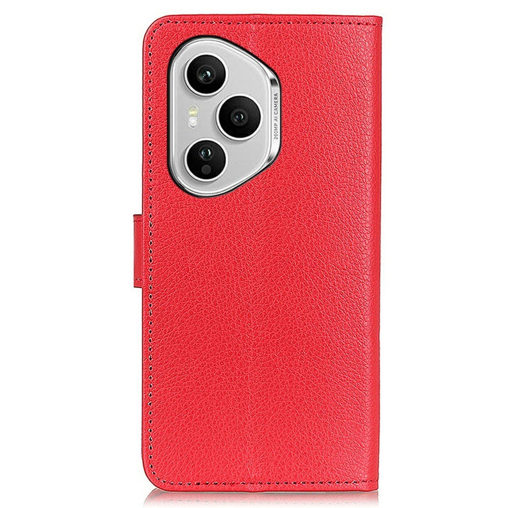 Honor 400 Pro - EIDERWOOD Kunstlæder Flip Cover m. Kortholder & Ståfunktion - Rød