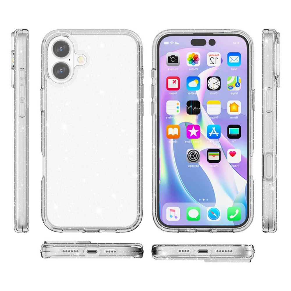 EIDERWOOD iPhone 17 Hybrid Plastik Mobil Cover - Hvid Glitter