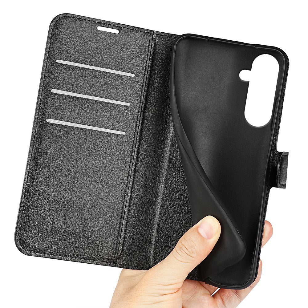 EIDERWOOD Samsung Galaxy A17 (5G) Litchi Kunstlæder Flip Cover m. Pung - Sort
