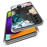 Samsung Galaxy S23 Plastik Transparent Bagside Cover m. Motiv - Blomster