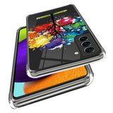 Samsung Galaxy S23 Plastik Transparent Bagside Cover m. Motiv - Farverigt Træ