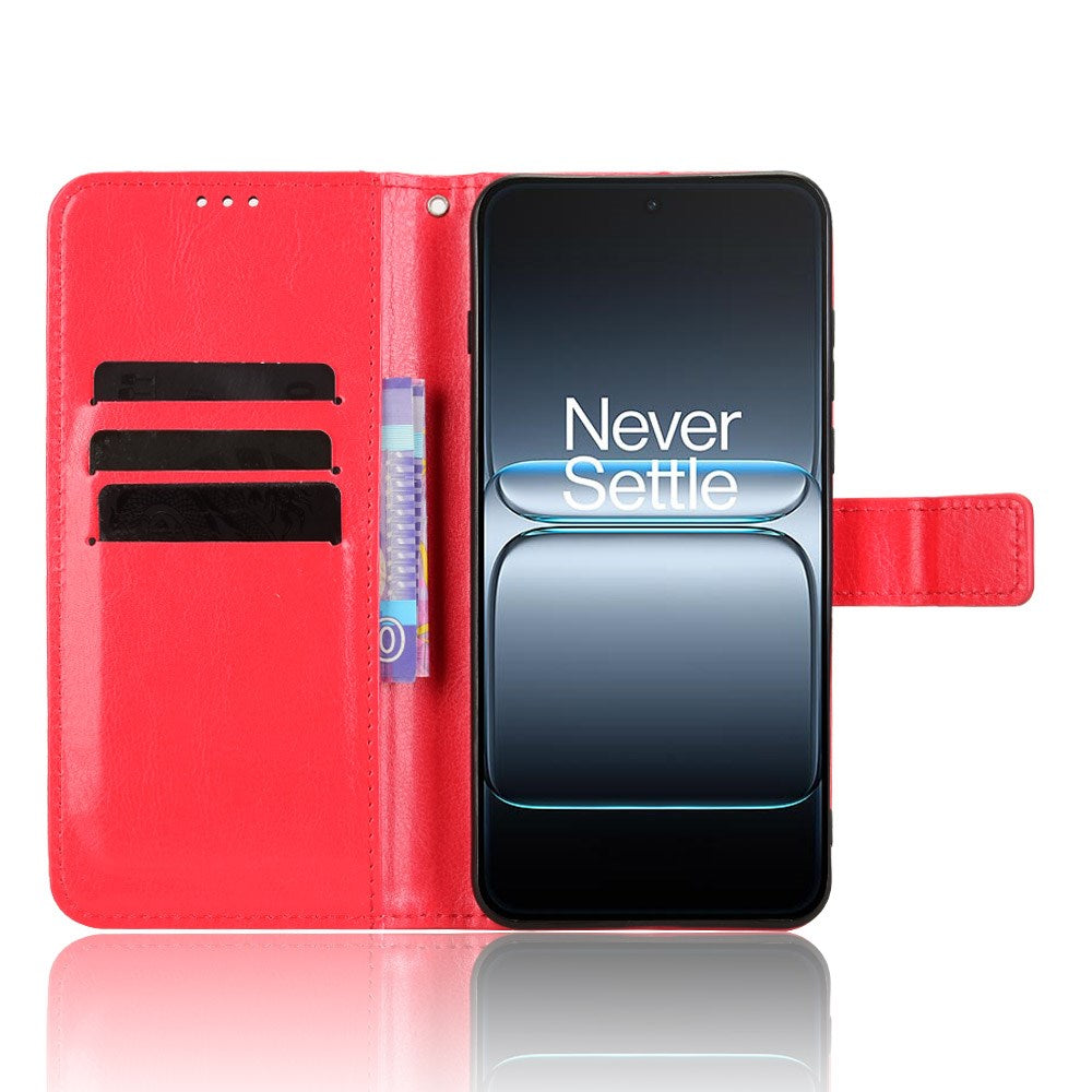 OnePlus Nord 5 - EIDERWOOD Kunstlæder Flip Cover m. Strop - Rød