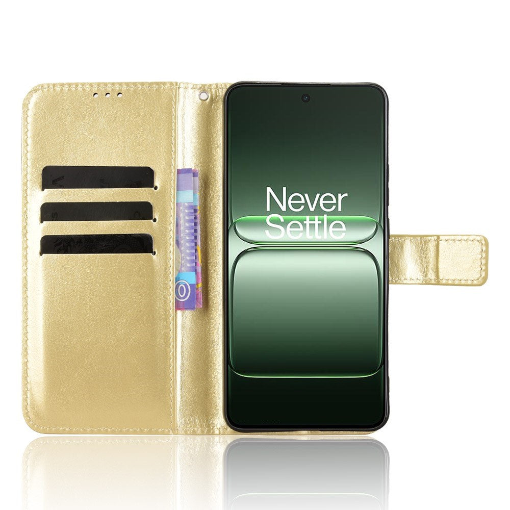 OnePlus Nord CE5 - EIDERWOOD Kunstlæder Flip Cover m. Strop - Guld