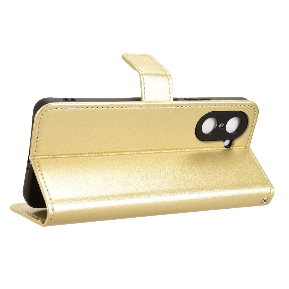 OnePlus Nord CE5 - EIDERWOOD Kunstlæder Flip Cover m. Strop - Guld