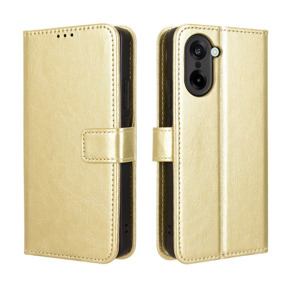 OnePlus Nord CE5 - EIDERWOOD Kunstlæder Flip Cover m. Strop - Guld