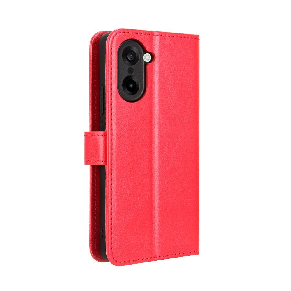 OnePlus Nord CE5 - EIDERWOOD Kunstlæder Flip Cover m. Strop - Rød
