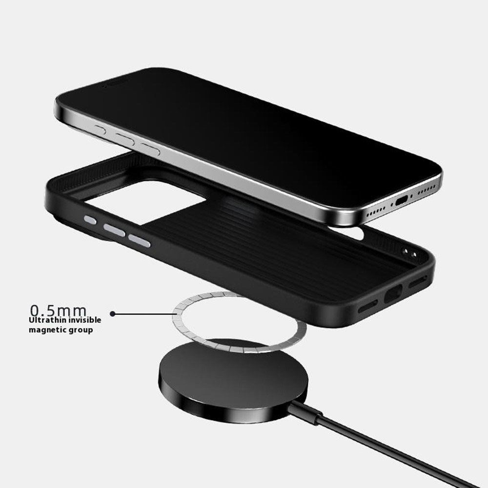 ABEEL iPhone 18 Pro / 17 Pro Hybrid Mobilcover m. Karbonfibretekstur - MagSafe Kompatibelt - Sort