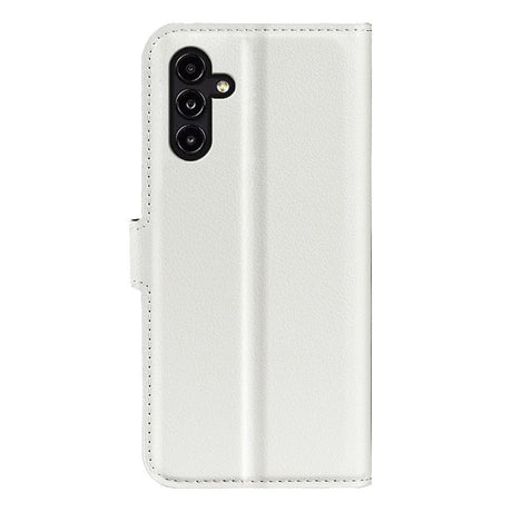 Samsung Galaxy A14 (5G) PU Litchi Læder Flip Cover m. Pung - Hvid