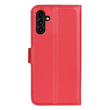 Samsung Galaxy A14 (5G) PU Litchi Læder Flip Cover m. Pung - Rød