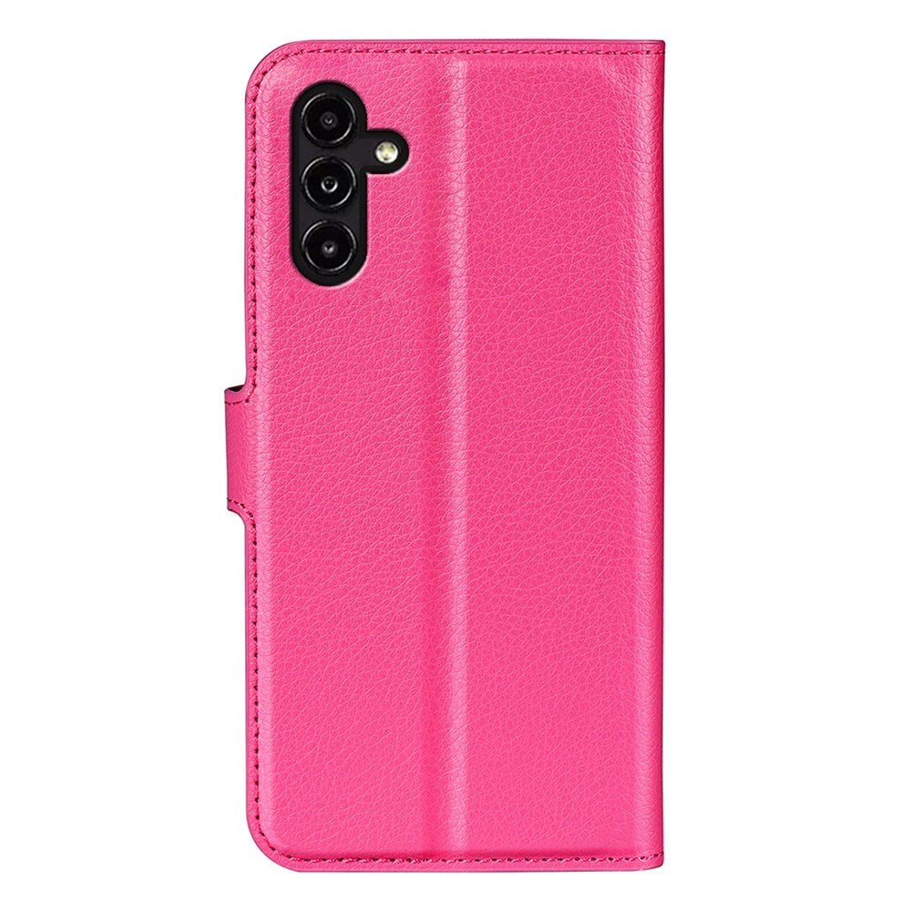 Samsung Galaxy A14 (5G) PU Litchi Læder Flip Cover m. Pung - Pink