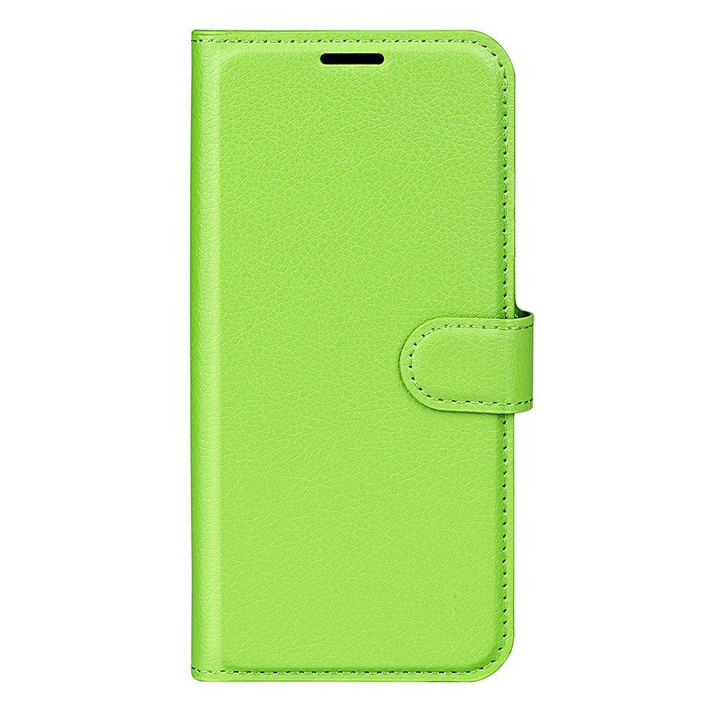 Samsung Galaxy A14 (5G) PU Litchi Læder Flip Cover m. Pung - Grøn