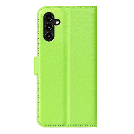 Samsung Galaxy A14 (5G) PU Litchi Læder Flip Cover m. Pung - Grøn