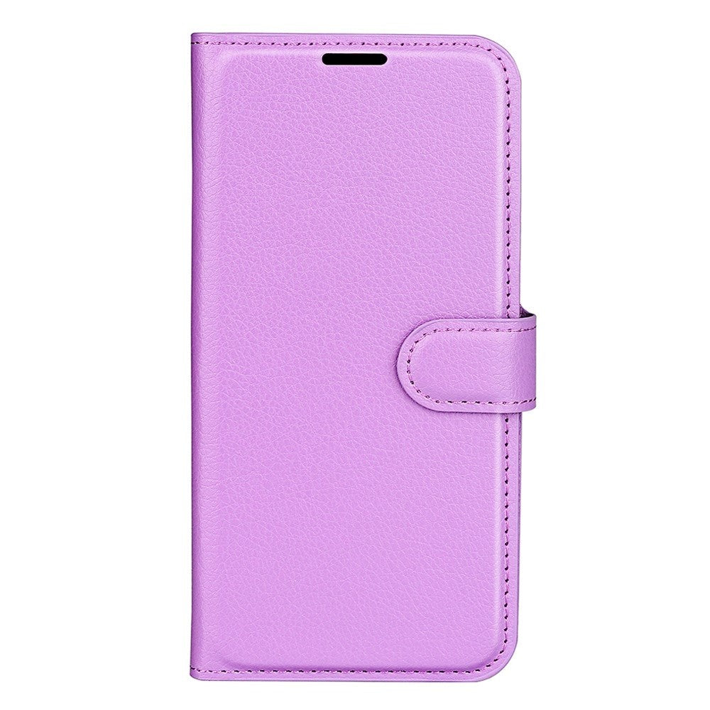 Samsung Galaxy A14 (5G) PU Litchi Læder Flip Cover m. Pung - Lilla