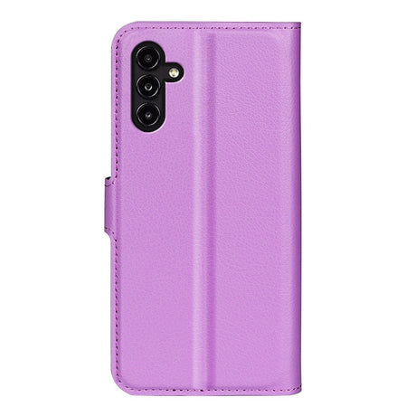 Samsung Galaxy A14 (5G) PU Litchi Læder Flip Cover m. Pung - Lilla