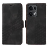 Oppo Reno14 Pro (5G) / Reno13 Pro (5G) Kunstlæder Mobilcover m. Tryk - Sort