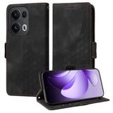 Oppo Reno14 Pro (5G) / Reno13 Pro (5G) Kunstlæder Mobilcover m. Tryk - Sort