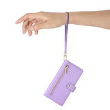 EIDERWOOD iPhone 17 Flip Cover - Indbygget Kortholder & Lynlåslomme & Strop - Lilla