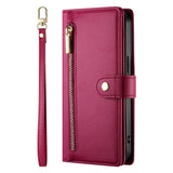 EIDERWOOD iPhone Air Flip Cover - Indbygget Kortholder & Lynlåslomme & Strop - Rød