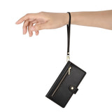 EIDERWOOD iPhone Air Flip Cover - Indbygget Kortholder & Lynlåslomme & Strop - Sort