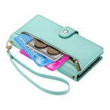 EIDERWOOD iPhone 17 Pro Max Flip Cover - Indbygget Kortholder & Lynlåslomme & Strop - Turkis