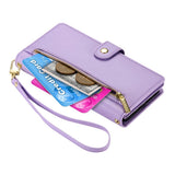 EIDERWOOD iPhone 17 Pro Max Flip Cover - Indbygget Kortholder & Lynlåslomme & Strop - Lilla