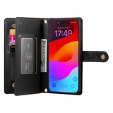 EIDERWOOD iPhone 17 Pro Max Flip Cover - Indbygget Kortholder & Lynlåslomme & Strop - Sort