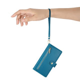 EIDERWOOD iPhone 17 Pro Max Flip Cover - Indbygget Kortholder & Lynlåslomme & Strop - Blå