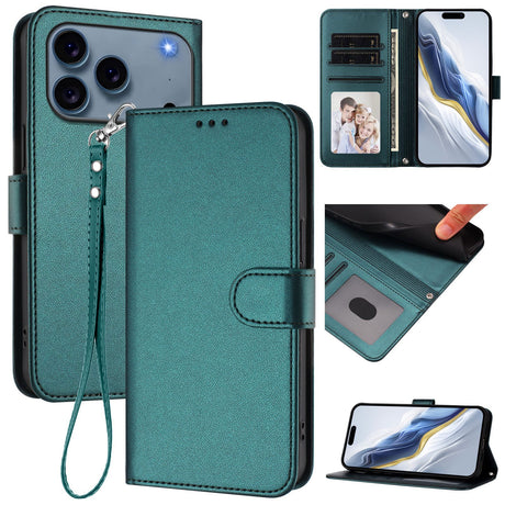 iPhone 18 Pro Max / 17 Pro Max EIDERWOOD Kunstlæder Flip Cover m. Strop & Ståfunktion - Grøn