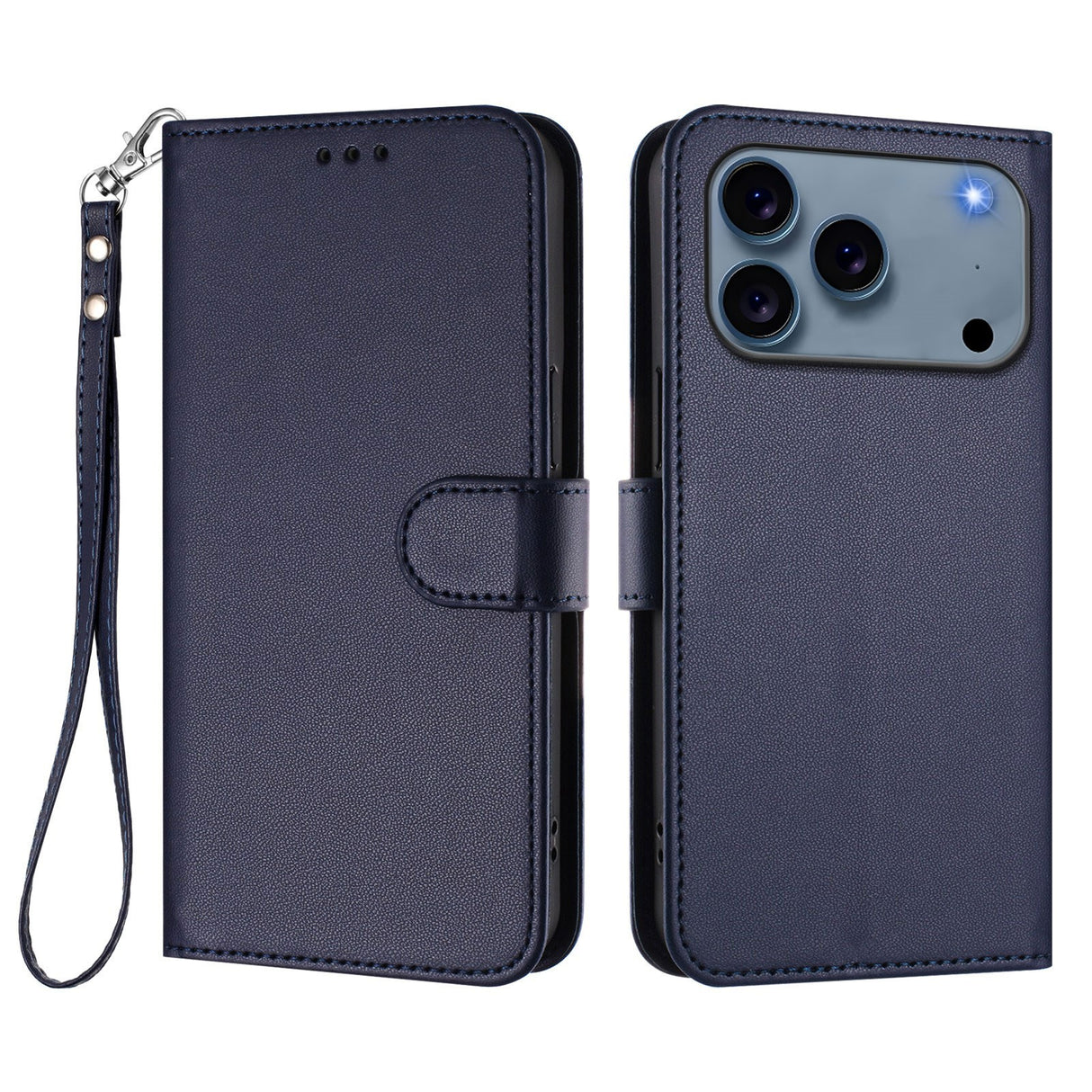 iPhone 18 Pro Max / 17 Pro Max EIDERWOOD Kunstlæder Flip Cover m. Strop & Ståfunktion - Blå