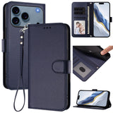 iPhone 18 Pro Max / 17 Pro Max EIDERWOOD Kunstlæder Flip Cover m. Strop & Ståfunktion - Blå