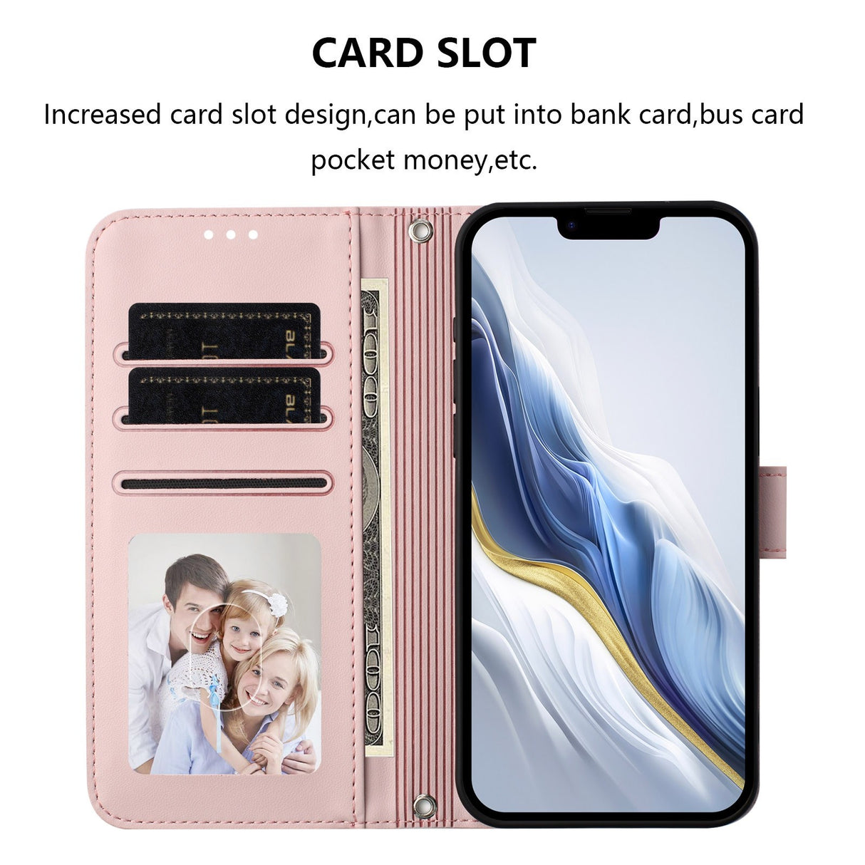 iPhone 18 Pro Max / 17 Pro Max EIDERWOOD Kunstlæder Flip Cover m. Strop & Ståfunktion - Lyserød