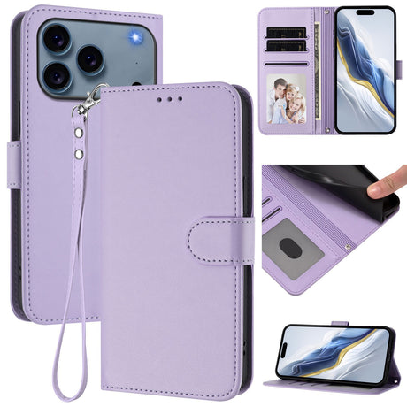 iPhone 18 Pro Max / 17 Pro Max EIDERWOOD Kunstlæder Flip Cover m. Strop & Ståfunktion - Lyslilla