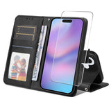 EIDERWOOD iPhone 17 Kunstlæder Flip Cover - inkl. Skærmbeskyttelse - Sort