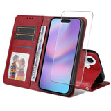 EIDERWOOD iPhone 17 Kunstlæder Flip Cover - inkl. Skærmbeskyttelse - Rød